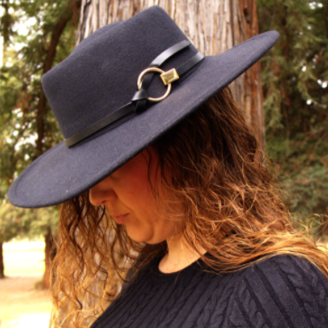 Gold Ring Buckle Bolero Hat Black